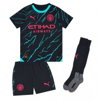Manchester City Jeremy Doku #11 Tredje trøje Børn 2023-24 Kortærmet (+ Korte bukser)